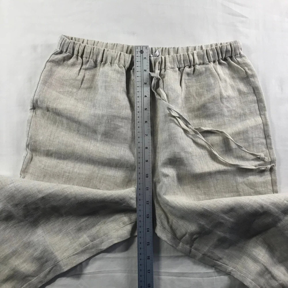 Reformation Petites Olina Linen Pant Oatmeal Wide Leg Relaxed 1308913OAT0MP MP